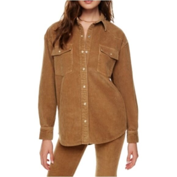 Aritzia Wilfred Free Kaila Corduroy Button-Front Shirt Women's Size XS - Picture 1 of 16